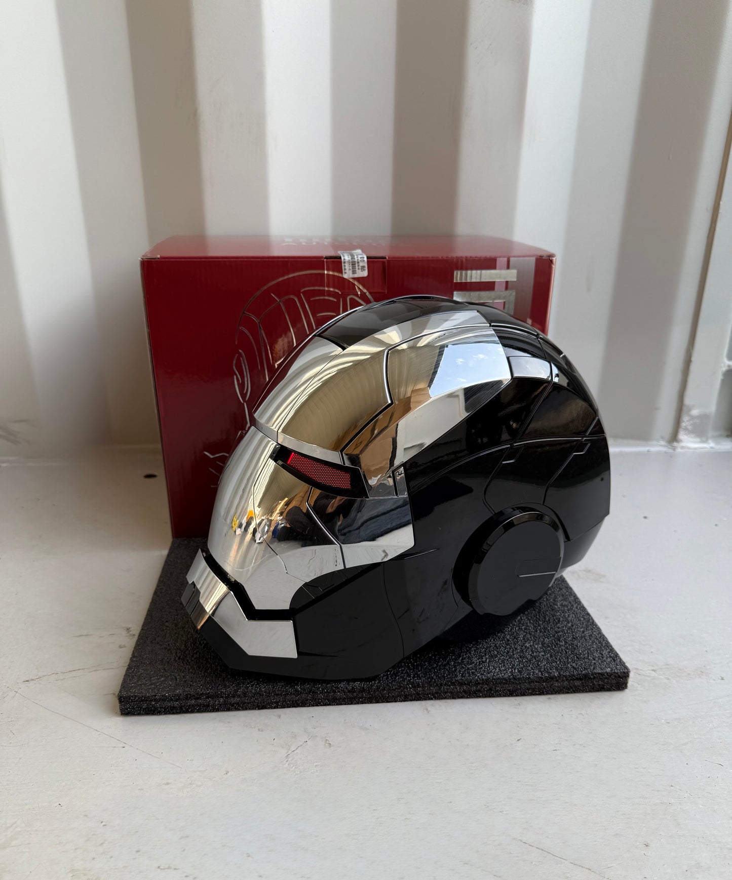 Iron Man MK5 Helmet – Voice-Controlled Wearable Armor Mask (Black Silver) - Hero Vault