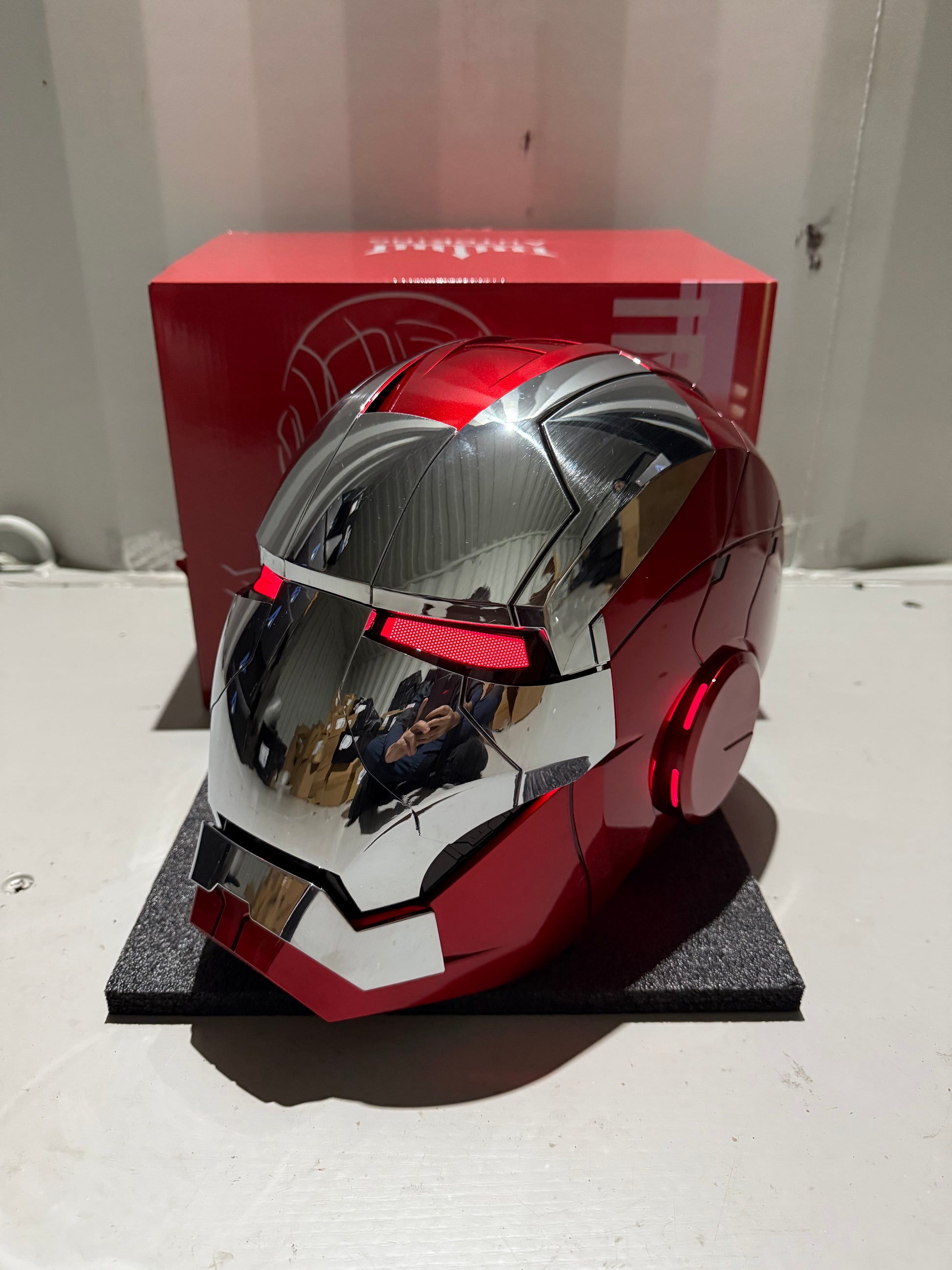 Iron Man MK5 Helmet – Voice-Controlled Wearable Armor Mask (Red & Silver) - Hero Vault