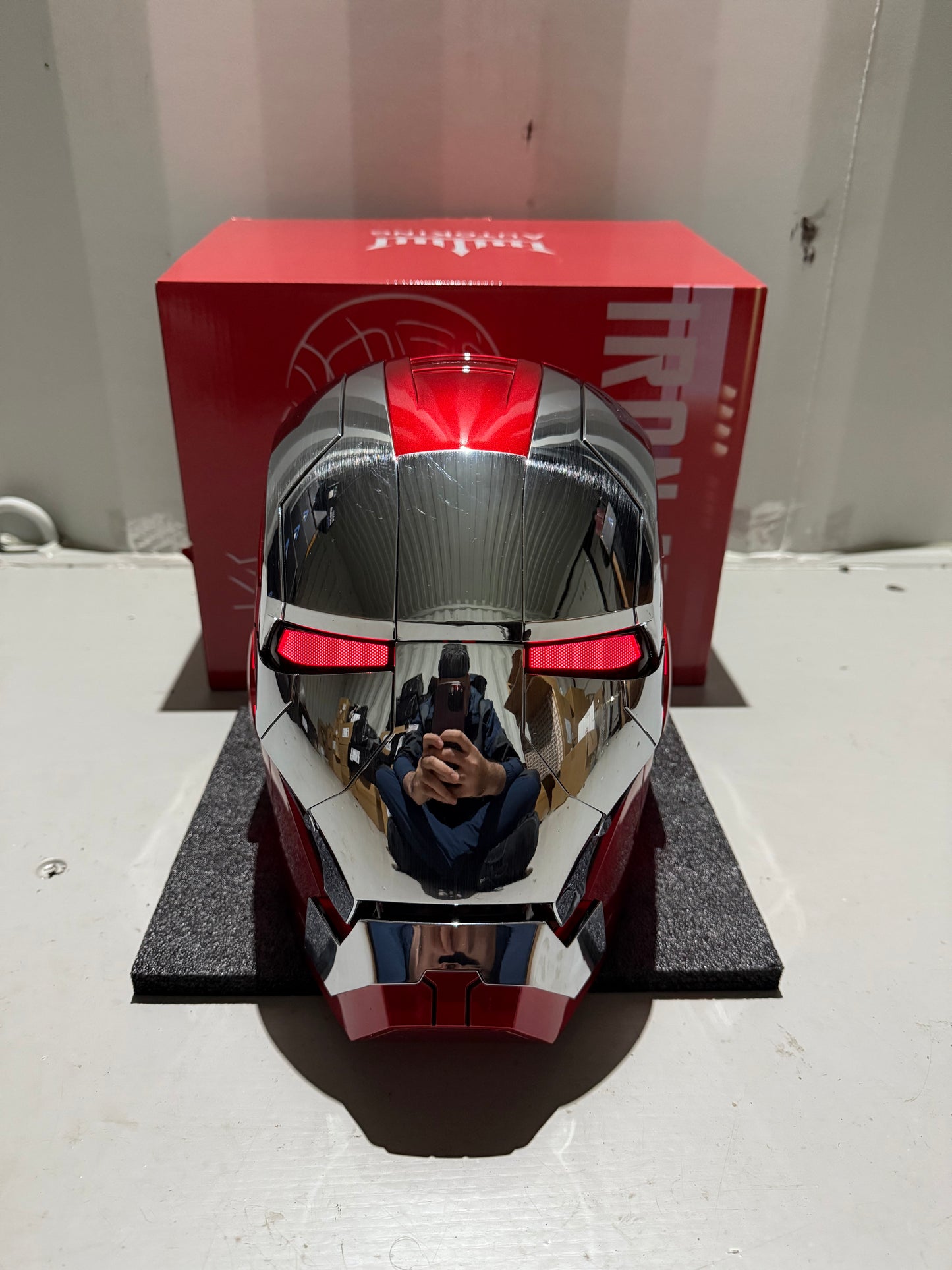Iron Man MK5 Helmet – Voice-Controlled Wearable Armor Mask (Red & Silver) - Hero Vault