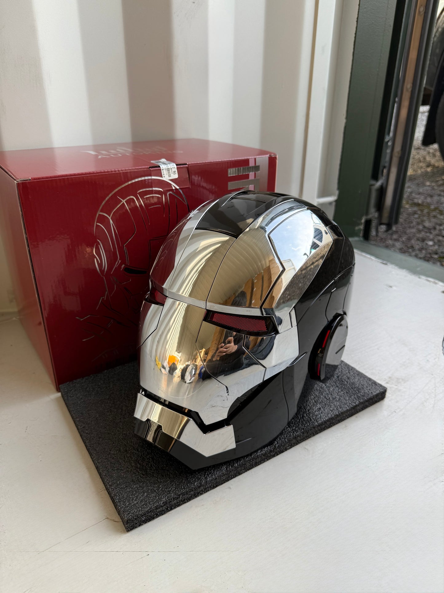 Iron Man MK5 Helmet – Voice-Controlled Wearable Armor Mask (Black Silver) - Hero Vault