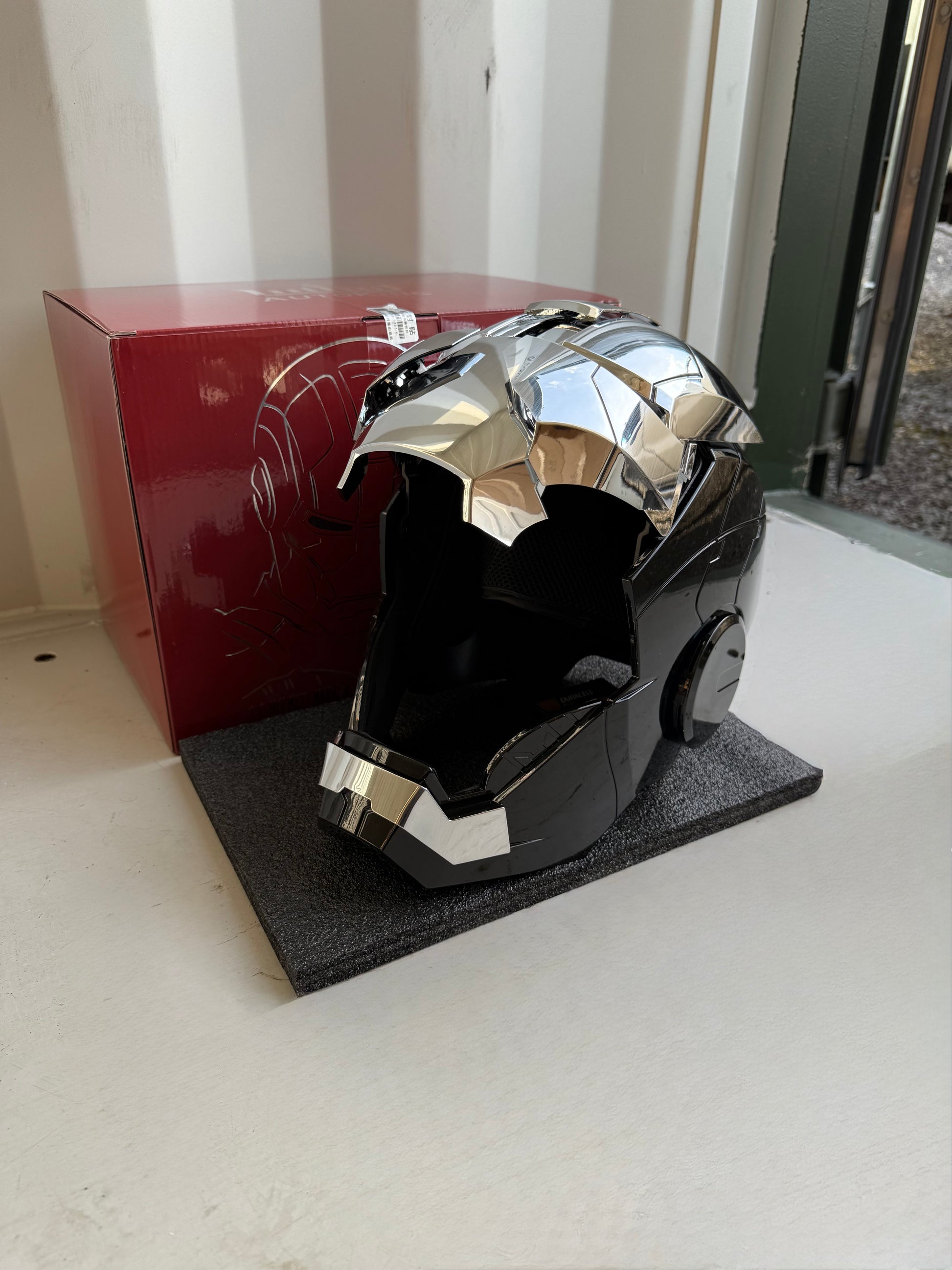 Iron Man MK5 Helmet – Voice-Controlled Wearable Armor Mask (Black Silver) - Hero Vault